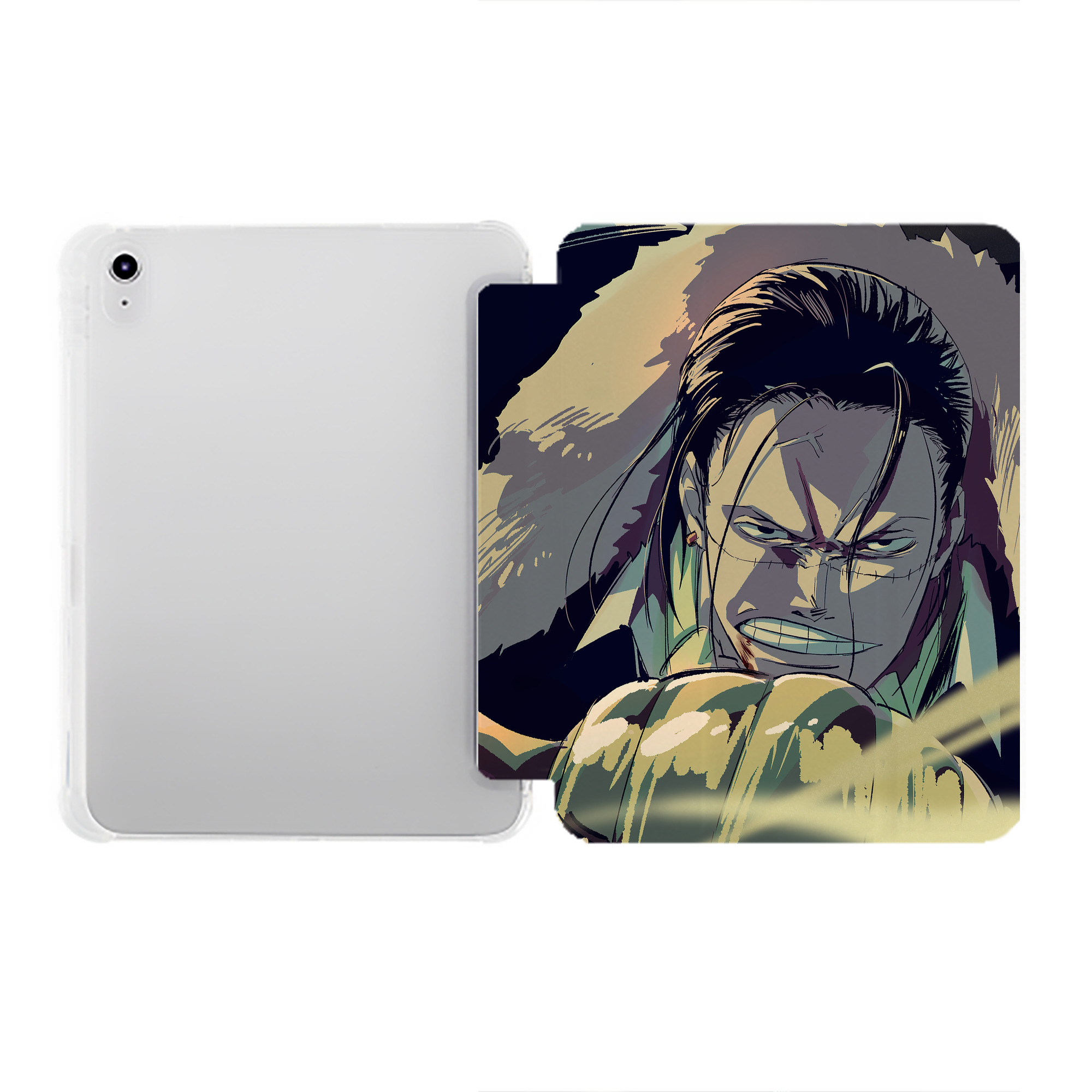 （画像用） ワンピース ONE PIECE IPad ケース ペン収納付き 三つ折りスタンド PUレザー×シリコン 対応機種9.5/10.5/10.9インチ